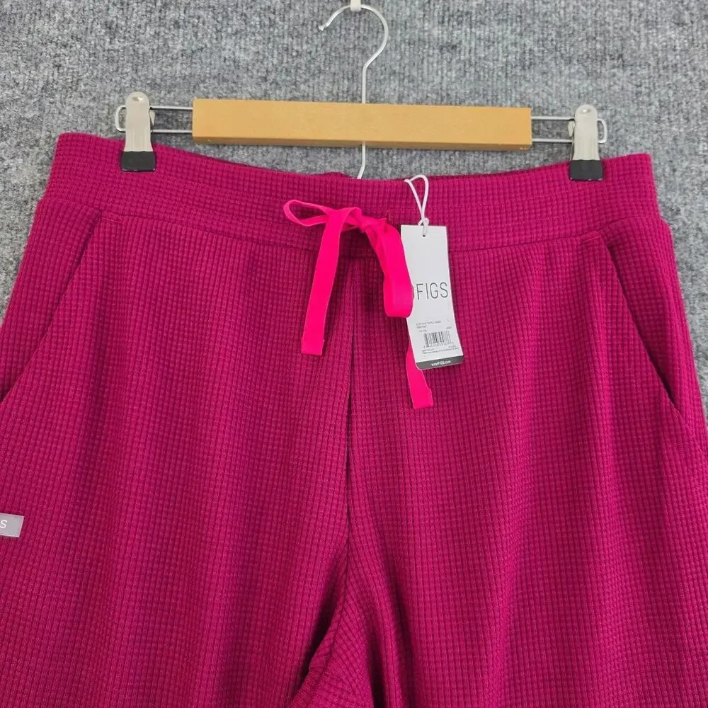 Figs Pants Men Large Off Shift Waffle Jogger Pink Knit Lounge Casual Sweatpants